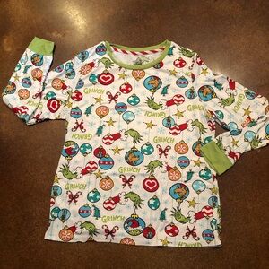 Dr. Seuss The Grinch Christmas Knit Pajama Top Sz XL (16-18)